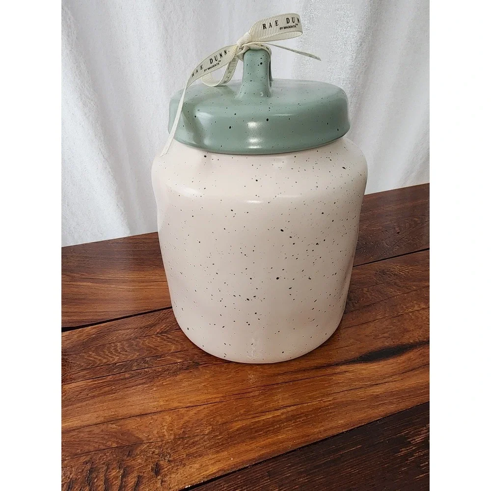 New Rae Dunn speckled Cookies jar Cookie Hiding Place‎ country chic kitchen